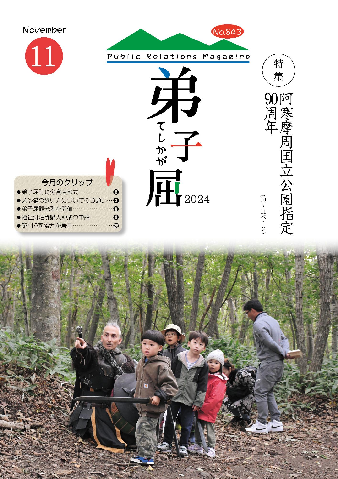 紙面イメージ（広報てしかが/2024年11月No.843）