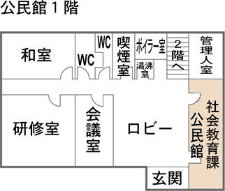 公民館1階のフロアマップ